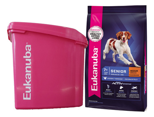 Eukanuba Senior Mediana 15 Kg + Tacho Contenedor / Mr Dog