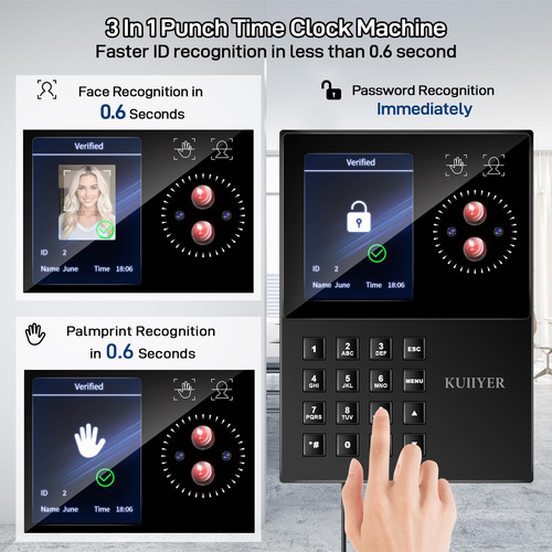 Time Clock Kuiiyer 3 En 1 Para Empleados Y Pequeñas Empresas
