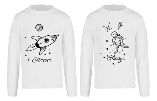 Sudaderas Pareja- Novios- Always Forever-espacio Ilustración