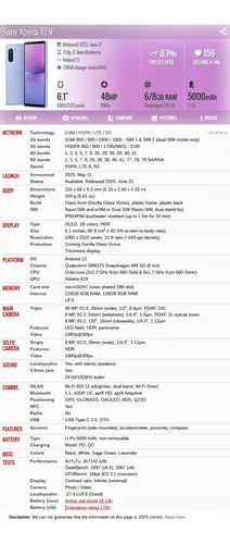 Sony Xperia 10 V 5g Xq-dc54 6gb 128gb Dual Sim Duos