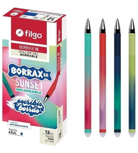 Lapicera Bolígrafo Roller Borrable Filgo Borrax Se Sunset Color de la tinta Azul Color del exterior Azul