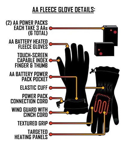 Actionheat Guantes Calefactables Con Pilas Aa Para Hombres Y