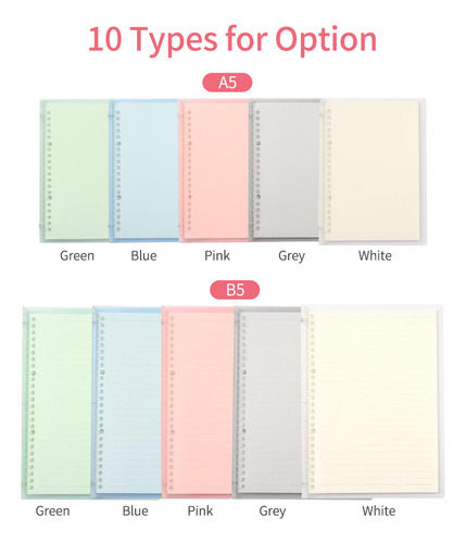 Cuaderno B5 Transparente Recargable De 26 Anillos Con Tapa
