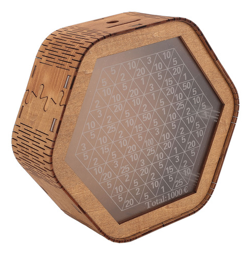 Tarro De Madera Para Ahorrar Dinero En Forma De Hexágono Exq
