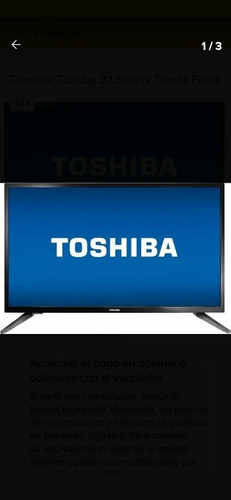 Imagen 1 de 3 de Televisor Toshiba 32 Smartv 