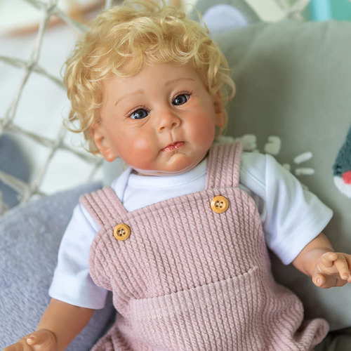 Boneca Huxley Reborn De 58 Cm Com Cabelo Loiro Enraizado, Ma