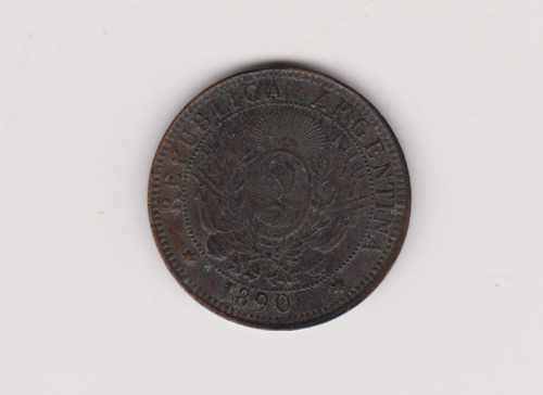 Moneda Argentina 2 Centavos Año 1890 Excelente +