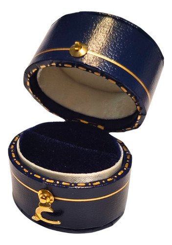 Caja Vintage Ovalada Para Anillo De Compromiso Con Broche