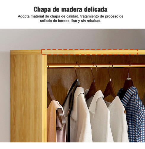 Ropero Madera Estilo Con Puerta Cajón Modernos Closets Naranja