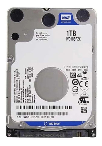 Hd Notebook 1tb Sata 3 Western Digital Blue 2,5pol 5400 Rpm