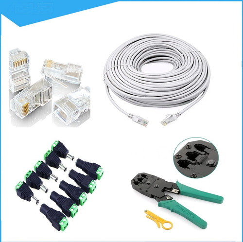 Pack Crimpeadora Rj45-cable 25mt  Cat 5e- Conector Viña