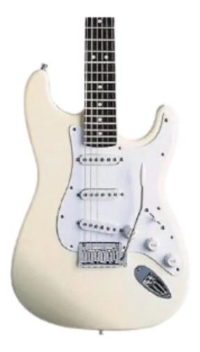 Imagen 2 de 10 de Guitarra Electrica Stratocaster Single Blanca Leonard Cuotas