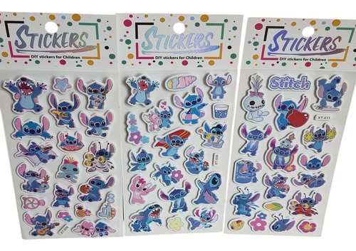 Planchas Stickers Personaje Kuromi Capibara Stitch X30 Unid