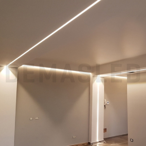 Perfil Aluminio Curvo Para Cinta Led 52x8mm Cover Opal Luz No Aplica