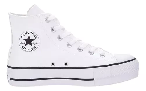 Tênis Converse Chuck Taylor All Star Couro Plataforma Lift Cano