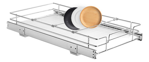 Vevor Organizador De Gabinete Extraíble De 11 X 21 Pulgadas Color Plateado
