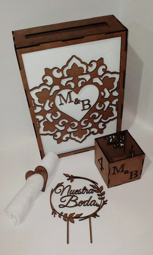 Combo Casamiento - Urna - Centro - Toppercake - Servilletero