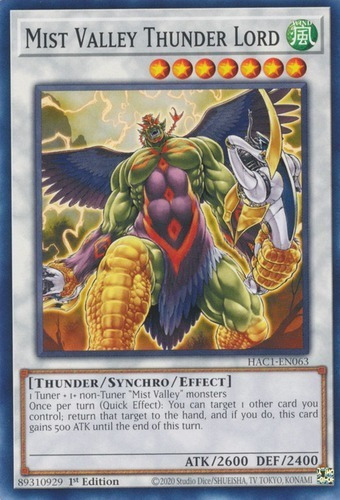 Mist Valley Thunder Lord (hac1-en063) Yu-gi-oh!