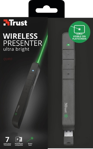 Ponteiro laser sem fio para apresentação - Trust Green Laser Color