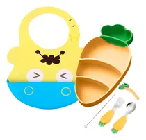 Comprar Set De Alimentación Para Bebe Babero Con Plato Zanahoria