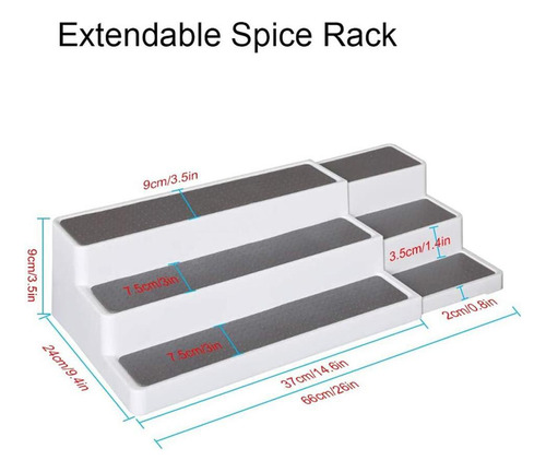 Estante De Especias Extensible De 3 Niveles, Diseño Moderno