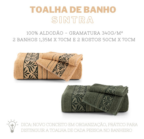 Jogo Banho Ele Ela 100% Algodão Gramatura340g 4 Pçs