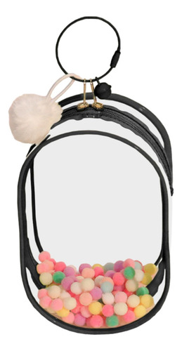 Estojo Para Figuras Minúsculas, Mini Bolsa Preto Com Bola