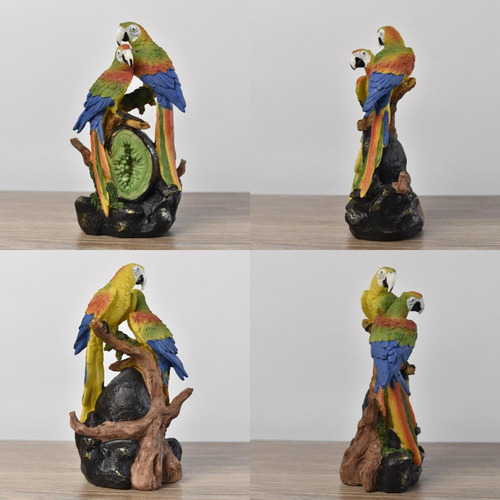 Escultura De Estatua De Loro, 10 Cm X 6,5 Cm X 18 Cm 2 Loros