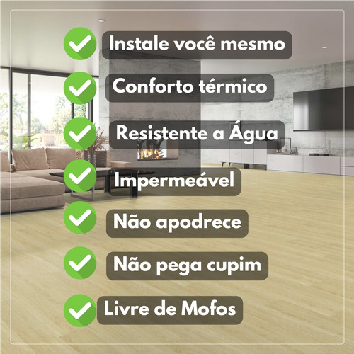 Piso Vinilico De Encaixe Click Fácil Instalação (4m²) Bege