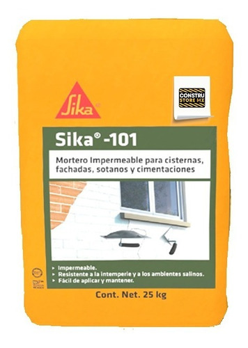 Sika 101 Blanco Mortero Impermeable Anti El Salitre 25 Kg