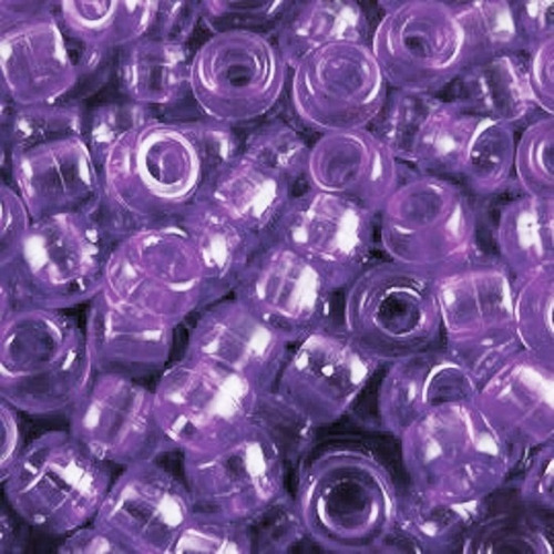 100 Cuentas De Plástico Dona Transparente Morado Pulsera