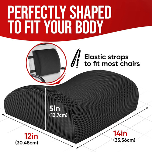 Silla De Oficina Soporte Lumbar, Almohada De Soporte Lu...