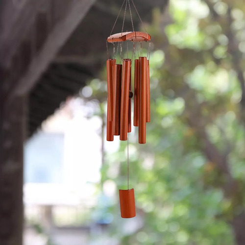 2campana De Viento Móvil 5 Tubos Buena Suerte Feng Shui 65cm