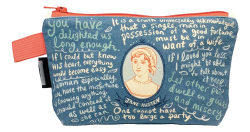 Jane Austen Bag - Bolsa De Lona Con Cremallera De 9 Pulgadas