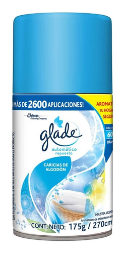 Repuesto Aromatizador Glade Automático Caricias De Algodón