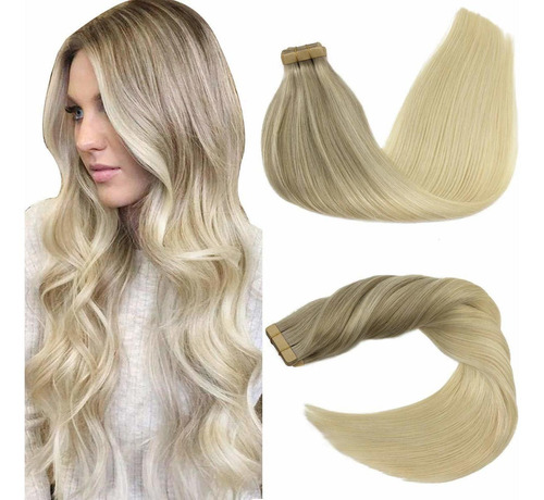 Extensiones Cabello Balayage Rubio Cenizo A Dorado 14in 50gr