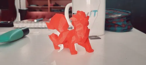 Arcanine Figura Low Poly 3d Pokemon Tipo Fuego Pikachu Pla