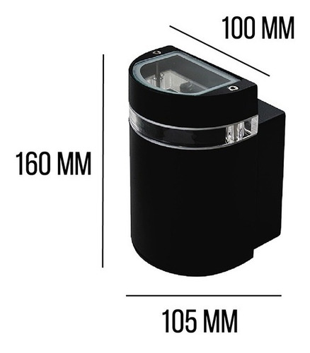 Imagen 2 de 8 de Aplique Unidireccional Exterior Aluminio Apto Led Play 1