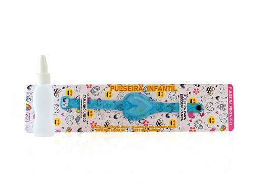 Imagen 3 de 5 de Pulseras Sanitizantes Corazón Celeste Glitter Luminares