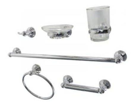 Set De 6 Piezas Para Baño Cromado Galicia #pe