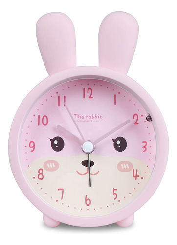 Reloj Despertador Infantil Para Niñas Sin Tictac, Conejo Chi