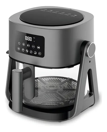 Air Fryer 2 Em 1 Fritadeira Rotativa E Grill 5 Litros Cor Cinza-e...