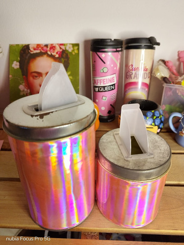 Kit Mate Yerbero Azucarero Set Latas Yerba Y Azucar Outlet Metalizado Rosa Outlet
