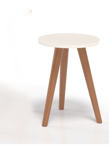 Mesas Redonda De Cabeceira Canto Madeira Off White Off White