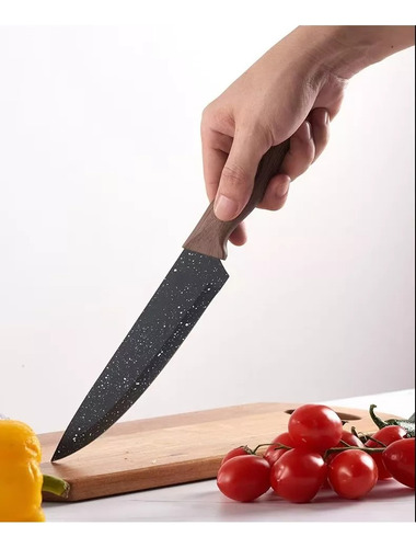 Juego De Cuchillos De Cocina Profesionales - Marca Universal Negro