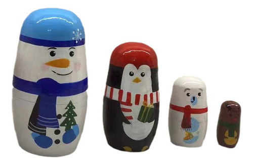 5 Muñecas Matrioska Navideñas Tradicionales Coleccionables