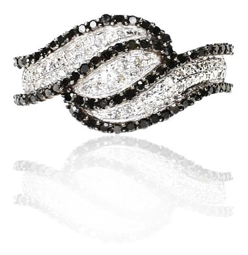 Anillo 132 Diamantes Black & White - Oro 18 Kts.