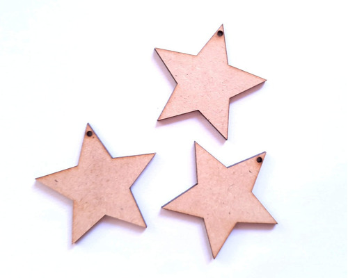 Estrellas / Corazones Fibrofacil De 10cm Con Agujero  X 50