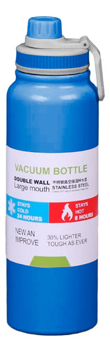 Botella Deportiva Vacuum Flask Doble Pared Frio Calor 600ml Azul