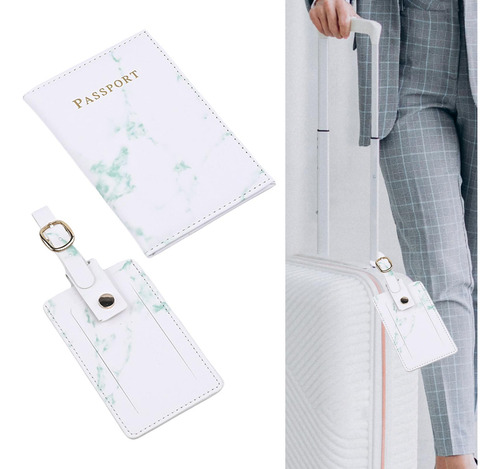 Funda De Pasaporte De Viaje Simple Y Juego De Etiquetas De